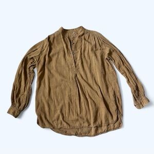 Vintage khaki gauze peasant top